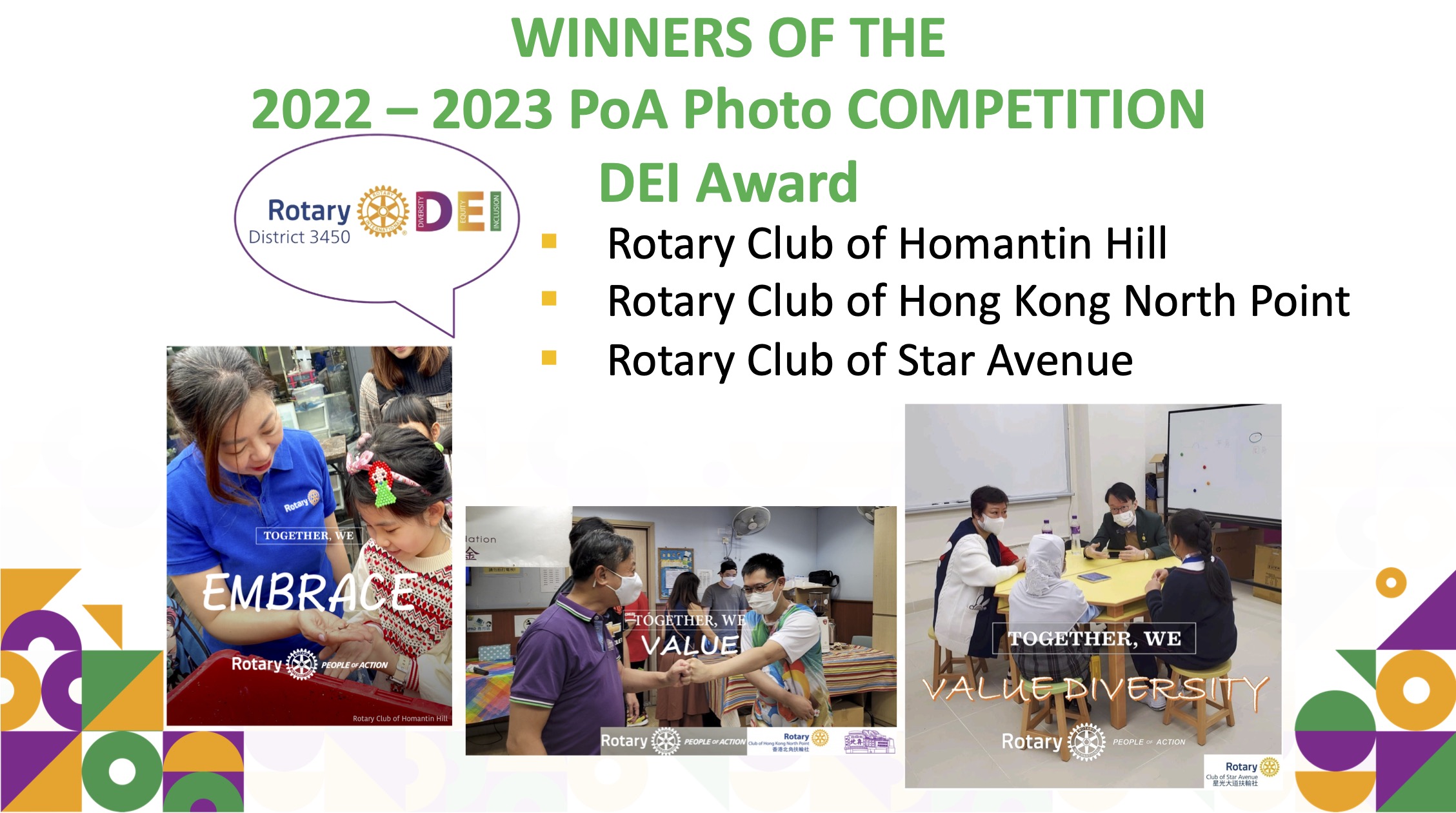 Rotary PoA Winners DEI Award